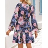 image:imageZESICA Womens Fall Floral Long Sleeve Wedding Guest Mini DressesRoyal