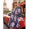 image:imageZESICA Womens Fall Floral Long Sleeve Wedding Guest Mini DressesRoyal