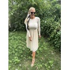 image:imageZESICA Womens Fall Long Sleeve Pleated Knit Sweater DressApricot