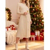 image:imageZESICA Womens Fall Long Sleeve Pleated Knit Sweater DressApricot