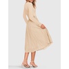 image:imageZESICA Womens Fall Long Sleeve Pleated Knit Sweater DressApricot