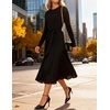image:imageZESICA Womens Fall Long Sleeve Pleated Knit Sweater DressBlack