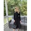 image:imageZESICA Womens Fall Long Sleeve Pleated Knit Sweater DressBlack