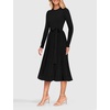 image:imageZESICA Womens Fall Long Sleeve Pleated Knit Sweater DressBlack