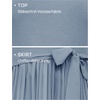 image:imageZESICA Womens Fall Long Sleeve Pleated Knit Sweater DressDusty Blue