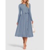 image:imageZESICA Womens Fall Long Sleeve Pleated Knit Sweater DressDusty Blue