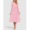 image:imageZESICA Womens Fall Long Sleeve Pleated Knit Sweater DressLight Pink