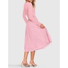 image:imageZESICA Womens Fall Long Sleeve Pleated Knit Sweater DressLight Pink