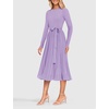 image:imageZESICA Womens Fall Long Sleeve Pleated Knit Sweater DressPurple