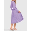 image:imageZESICA Womens Fall Long Sleeve Pleated Knit Sweater DressPurple