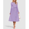 image:imageZESICA Womens Fall Long Sleeve Pleated Knit Sweater DressPurple