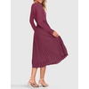 image:imageZESICA Womens Fall Long Sleeve Pleated Knit Sweater DressPurple Red