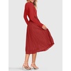 image:imageZESICA Womens Fall Long Sleeve Pleated Knit Sweater DressRed