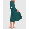 image:imageZESICA Womens Fall Long Sleeve Pleated Knit Sweater DressTeal