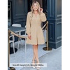 image:imageZESICA Womens Fall Long Sleeve V Neck Flowy Mini DressesApricot