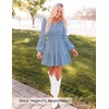 image:imageZESICA Womens Fall Long Sleeve V Neck Flowy Mini DressesDustyblue