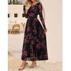 image:imageZESICA Womens Fall Long Sleeve Wedding Guest DressesBlackrose