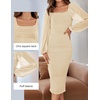 image:imageZESICA Womens Fall Long Sleeve Wedding Guest Midi DressesApricot