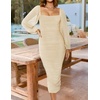 image:imageZESICA Womens Fall Long Sleeve Wedding Guest Midi DressesApricot
