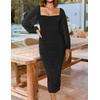 image:imageZESICA Womens Fall Long Sleeve Wedding Guest Midi DressesBlack