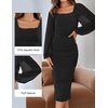 image:imageZESICA Womens Fall Long Sleeve Wedding Guest Midi DressesBlack
