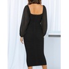 image:imageZESICA Womens Fall Long Sleeve Wedding Guest Midi DressesBlack