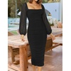 image:imageZESICA Womens Fall Long Sleeve Wedding Guest Midi DressesBlack