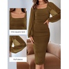 image:imageZESICA Womens Fall Long Sleeve Wedding Guest Midi DressesBrown