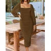 image:imageZESICA Womens Fall Long Sleeve Wedding Guest Midi DressesBrown