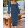 image:imageZESICA Womens Fall Long Sleeve Wedding Guest Midi DressesDarkblue