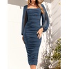 image:imageZESICA Womens Fall Long Sleeve Wedding Guest Midi DressesDarkblue