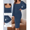 image:imageZESICA Womens Fall Long Sleeve Wedding Guest Midi DressesDarkblue