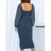 image:imageZESICA Womens Fall Long Sleeve Wedding Guest Midi DressesDarkblue