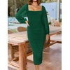 image:imageZESICA Womens Fall Long Sleeve Wedding Guest Midi DressesDarkgreen