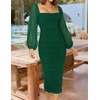 image:imageZESICA Womens Fall Long Sleeve Wedding Guest Midi DressesDarkgreen