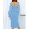 image:imageZESICA Womens Fall Long Sleeve Wedding Guest Midi DressesLightblue