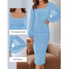 image:imageZESICA Womens Fall Long Sleeve Wedding Guest Midi DressesLightblue