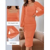 image:imageZESICA Womens Fall Long Sleeve Wedding Guest Midi DressesOrange