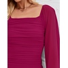 image:imageZESICA Womens Fall Long Sleeve Wedding Guest Midi DressesPlum