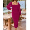 image:imageZESICA Womens Fall Long Sleeve Wedding Guest Midi DressesPlum