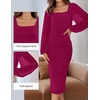 image:imageZESICA Womens Fall Long Sleeve Wedding Guest Midi DressesPlum