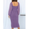image:imageZESICA Womens Fall Long Sleeve Wedding Guest Midi DressesPurple