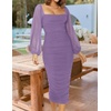image:imageZESICA Womens Fall Long Sleeve Wedding Guest Midi DressesPurple