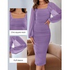 image:imageZESICA Womens Fall Long Sleeve Wedding Guest Midi DressesPurple