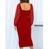 image:imageZESICA Womens Fall Long Sleeve Wedding Guest Midi DressesRed