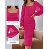 image:imageZESICA Womens Fall Long Sleeve Wedding Guest Midi DressesRose
