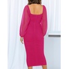 image:imageZESICA Womens Fall Long Sleeve Wedding Guest Midi DressesRose