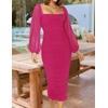 image:imageZESICA Womens Fall Long Sleeve Wedding Guest Midi DressesRose