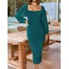 image:imageZESICA Womens Fall Long Sleeve Wedding Guest Midi DressesTeal