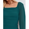 image:imageZESICA Womens Fall Long Sleeve Wedding Guest Midi DressesTeal
